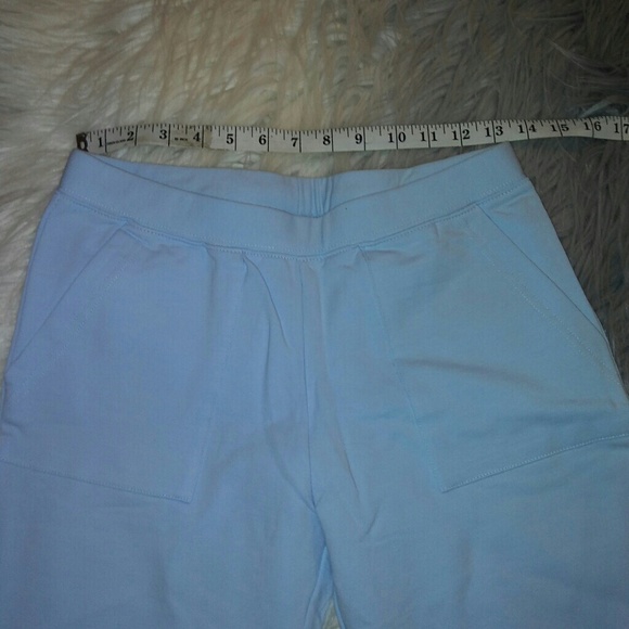 New Baby Blue Casual Crop Pants - Picture 3 of 8
